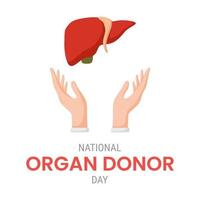 journée nationale du don d'organes avec foie vecteur