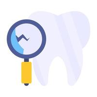 icône de téléchargement premium de la dent de recherche vecteur
