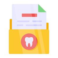 une conception d'icône de dossier de dentiste vecteur