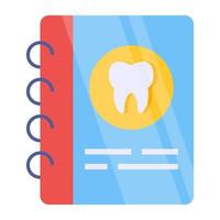 une icône de conception unique de livre de dentiste vecteur