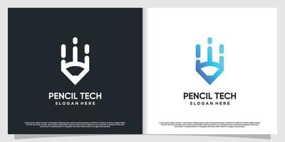 logo tech crayon avec concept moderne vecteur premium partie 1