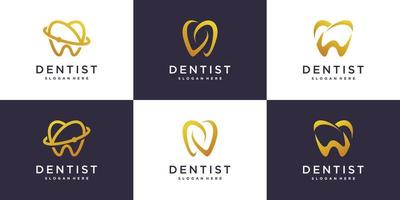 collection de logos dentaires avec vecteur premium de style élément créatif partie 2