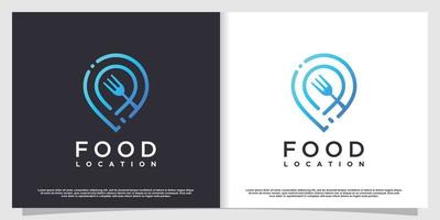 logo de localisation de nourriture avec vecteur premium de style élément simple et créatif partie 1