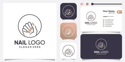 concept de logo d'ongle avec vecteur premium de style élément créatif