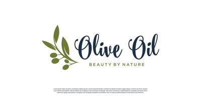 création de logo d'huile d'olive avec vecteur premium de style élément créatif