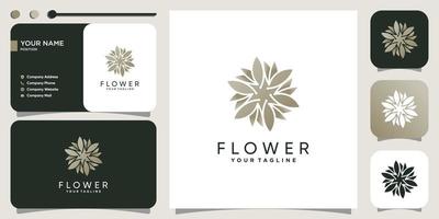 concept de logo de fleur avec vecteur premium de style créatif moderne