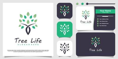 logo de la vie des arbres avec vecteur premium de concept moderne