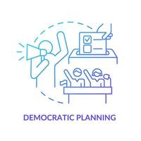 icône de concept de gradient bleu de planification démocratique. schéma d'aménagement du territoire idée abstraite illustration en ligne mince. processus de vision communautaire. dessin de contour isolé. vecteur