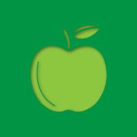 icône de découpe de papier de pomme. alimentation saine. illustration vectorielle silhouette isolée vecteur
