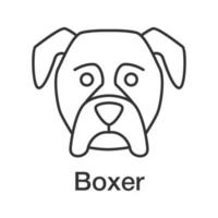 icône linéaire de boxeur. illustration de la ligne mince. race de chien de garde. symbole de contour. dessin de contour isolé de vecteur