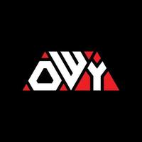 conception de logo de lettre triangle owy avec forme de triangle. monogramme de conception de logo triangle owy. modèle de logo vectoriel triangle owy avec couleur rouge. owy logo triangulaire logo simple, élégant et luxueux. owy