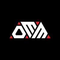 création de logo de lettre triangle omm avec forme de triangle. monogramme de conception de logo triangle omm. modèle de logo vectoriel triangle omm avec couleur rouge. logo triangulaire omm logo simple, élégant et luxueux. euh