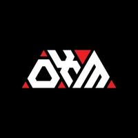 création de logo de lettre triangle oxm avec forme de triangle. monogramme de conception de logo triangle oxm. modèle de logo vectoriel triangle oxm avec couleur rouge. logo triangulaire oxm logo simple, élégant et luxueux. oxm