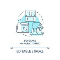icône de concept turquoise de fabrication de boissons. boissons non alcoolisées. illustration de fine ligne d'idée abstraite de sous-secteur d'affaires. dessin de contour isolé. trait modifiable. vecteur