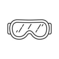 icône linéaire de lunettes de ski. illustration de la ligne mince. verres à neige. lunettes de sécurité. symbole de contour. dessin de contour isolé de vecteur