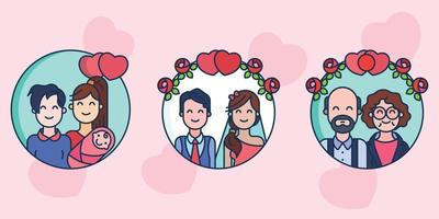 ensemble d'illustrations de couples vecteur