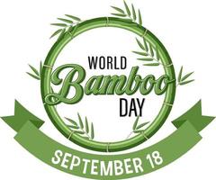 conception de la bannière de la journée mondiale du bambou le 18 septembre vecteur