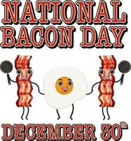 modèle d'affiche de la journée internationale du bacon vecteur