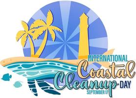 conception de bannière de la journée internationale de nettoyage des côtes vecteur