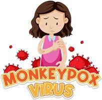 une fille avec des symptômes du virus monkeypox vecteur