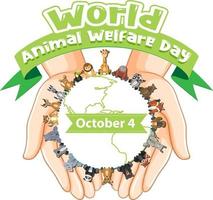journée mondiale du bien-être animal 4 octobre vecteur