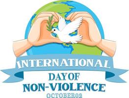 conception de l'affiche de la journée internationale de la non-violence vecteur