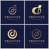 ensemble d'inspiration de conception de logo créatif lettre d monogramme doré. vecteur