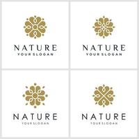 ensemble d'inspiration de conceptions de logo de fleur. les logos peuvent être utilisés pour le spa, le salon de beauté, la décoration, la boutique. vecteur