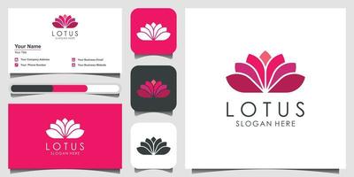 création vectorielle de logo de fleur de lotus. centre de yoga, spa, logo de luxe de salon de beauté. création de logo, icône et carte de visite vecteur