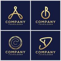 ensemble de marques de lettres simples et solides. marque graphique de qualité professionnelle pour votre entreprise. conception typographique. lettre logo vecteur