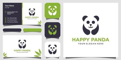 illustration de logo vectoriel panda. tête de panda. visage animal souriant. ours en bambou logotype d'ours chinois. symbole du carnaval. image mignonne. et conception de carte de visite