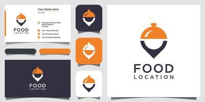 inspiration de conception de logo d'icône d'emplacement de nourriture et carte de visite vecteur