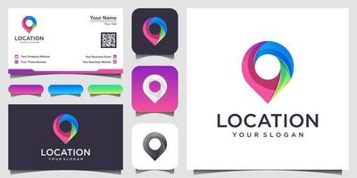 vecteur d'icône de localisation. signe de broche isolé avec carte de visite design.