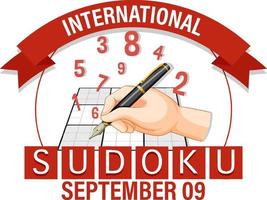 conception de bannière de la journée internationale du sudoku vecteur