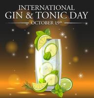 bannière de la journée internationale du gin tonic vecteur