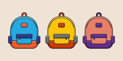 illustration de sac d'école dessiné à la main vecteur