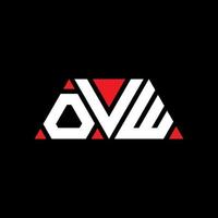 création de logo de lettre triangle ovw avec forme de triangle. monogramme de conception de logo triangle ovw. modèle de logo vectoriel triangle ovw avec couleur rouge. logo triangulaire ovw logo simple, élégant et luxueux. ovw