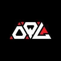création de logo de lettre triangle oql avec forme de triangle. monogramme de conception de logo triangle oql. modèle de logo vectoriel triangle oql avec couleur rouge. logo triangulaire oql logo simple, élégant et luxueux. chouette