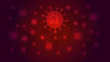 vue microscopique rouge du coronavirus vecteur