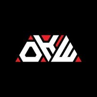 création de logo de lettre triangle okw avec forme de triangle. monogramme de conception de logo triangle okw. modèle de logo vectoriel triangle okw avec couleur rouge. logo triangulaire okw logo simple, élégant et luxueux. d'accord