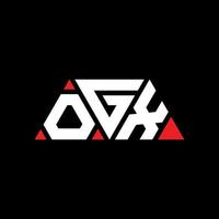 création de logo de lettre triangle ogx avec forme de triangle. monogramme de conception de logo triangle ogx. modèle de logo vectoriel triangle ogx avec couleur rouge. logo triangulaire ogx logo simple, élégant et luxueux. ogx