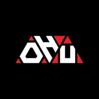 création de logo de lettre triangle ohu avec forme de triangle. monogramme de conception de logo triangle ohu. modèle de logo vectoriel triangle ohu avec couleur rouge. logo triangulaire ohu logo simple, élégant et luxueux. oh