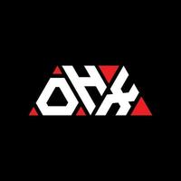 création de logo de lettre triangle ohx avec forme de triangle. monogramme de conception de logo triangle ohx. modèle de logo vectoriel triangle ohx avec couleur rouge. logo triangulaire ohx logo simple, élégant et luxueux. Ohx