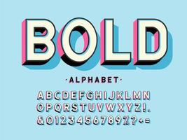 alphabet d'affichage gras 3d moderne vecteur