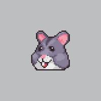 illustration vectorielle de tête de hamster modifiable en impression pixel art pour le développement de jeux, la conception graphique, l'affiche et l'art. vecteur