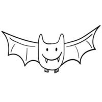 autocollant doodle avec une jolie chauve-souris vecteur