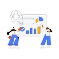 conception de vecteur plat analyse statistique et de données pour le concept d'investissement en finance d'entreprise. illustration de vecteur plat isolé sur fond blanc