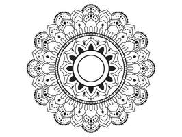 motif circulaire sous forme de mandala pour henné, mehndi, tatouages, ornements décoratifs de style oriental ethnique, pages de livre à colorier. vecteur