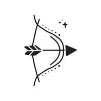 signe de symbole avec inscription. Sagittaire. image vectorielle du signe du zodiaque pour l'astrologie et les horoscopes. vecteur