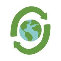 écologie. recyclage d'icônes écologiques. planète Terre vecteur